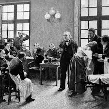 Jean Martin Charcot working with a hysterical patient